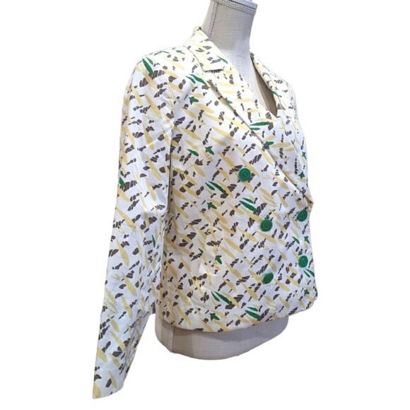 paperdenim&cloth Women's Printed Jacket Cotton Double Breased Jacket Size 3 S/M - Picture 5 of 8